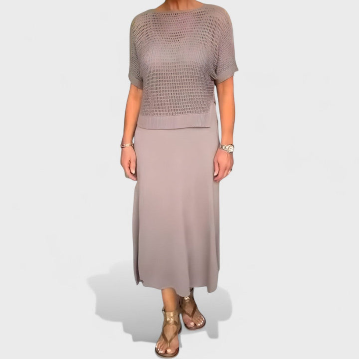 Claudia - Letní Šaty s Pleteným Topem