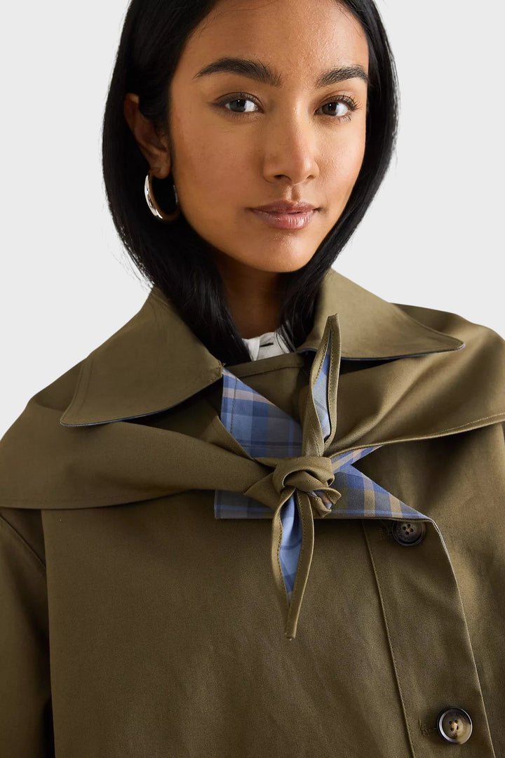 Beatrix | Bavlněná pelerínová bunda s kostkou