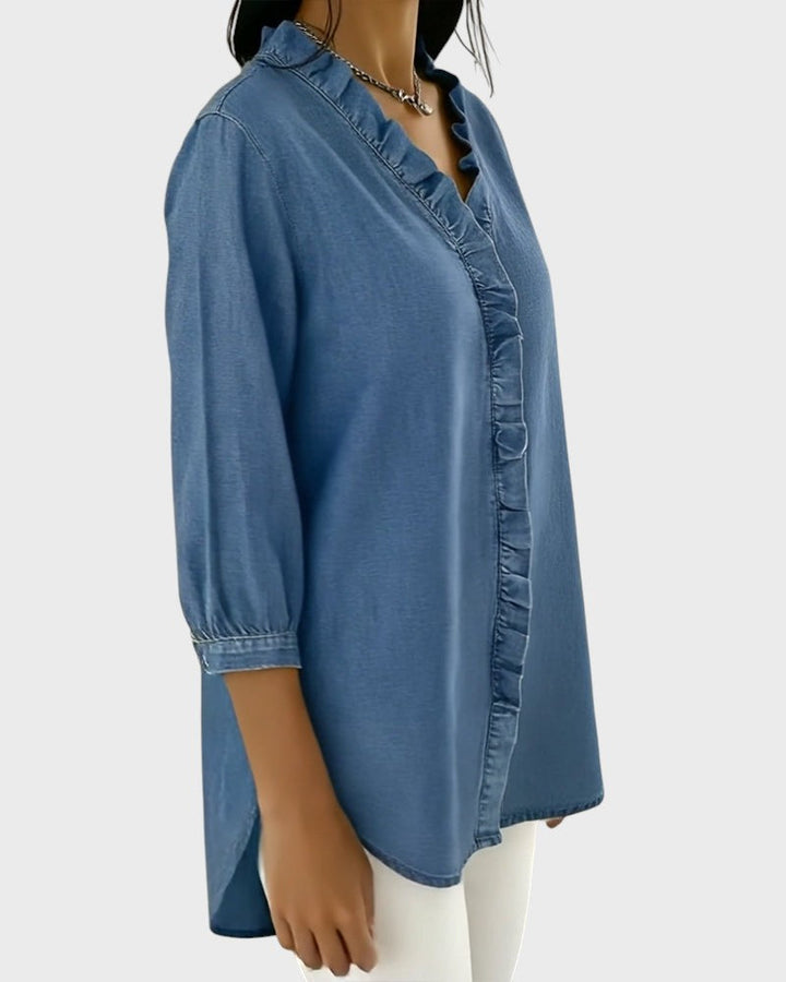 Diana | Džínová tunika s volánky