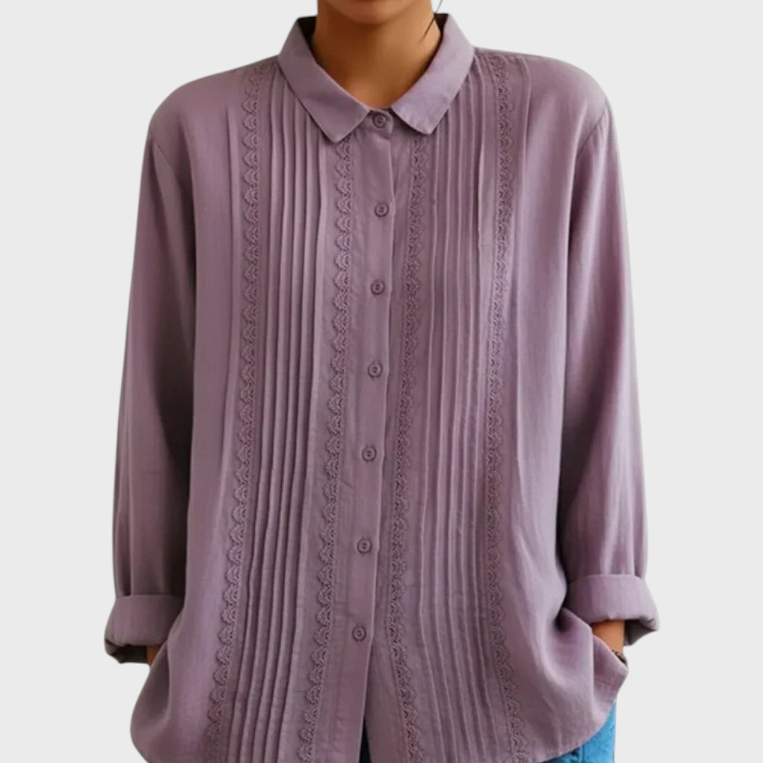 Amalie | Bílá košile s krajkou a sámky