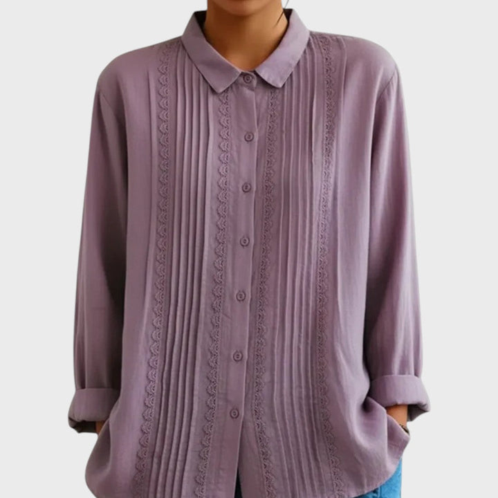 Amalie | Bílá košile s krajkou a sámky