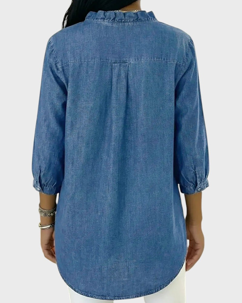 Diana | Džínová tunika s volánky