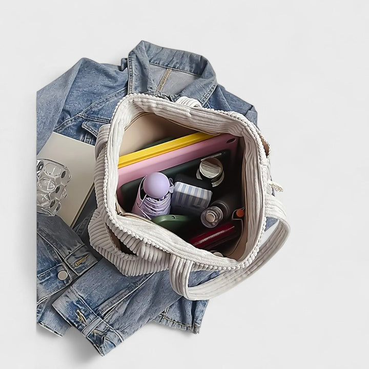 Tilda - Rýhovaná Taška s detaily na Šňůrce