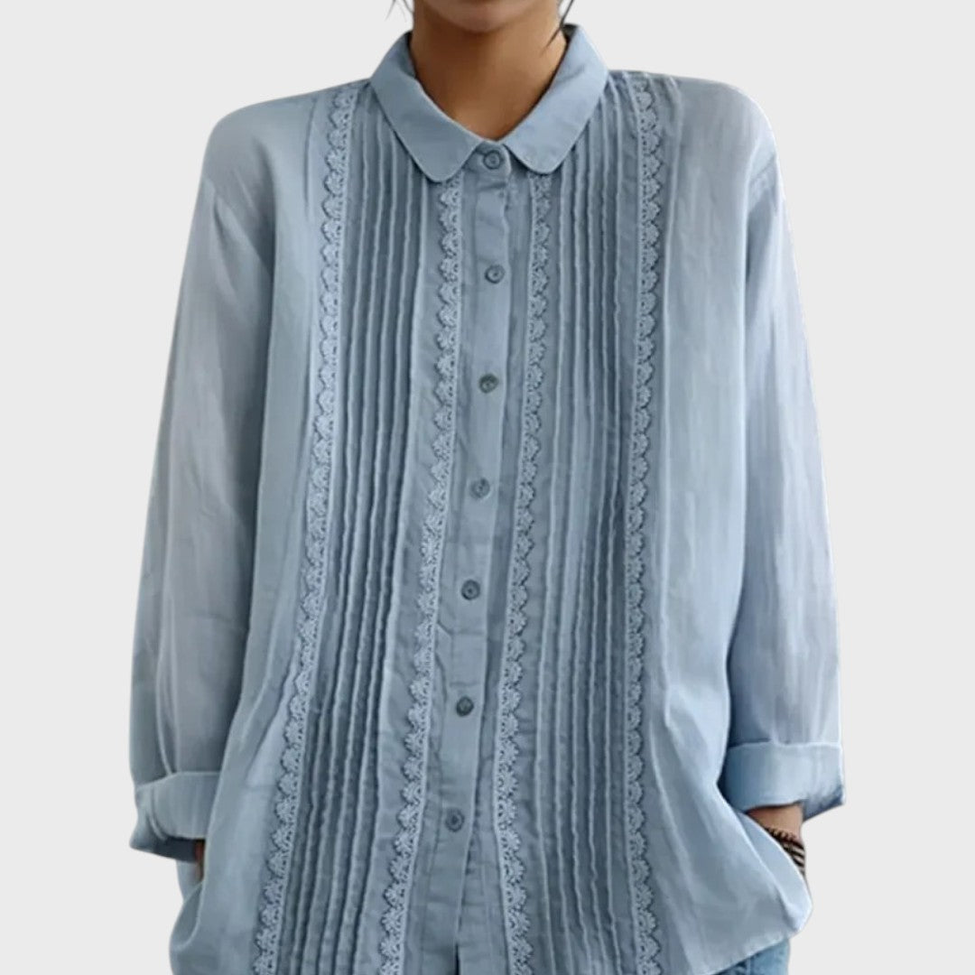 Amalie | Bílá košile s krajkou a sámky