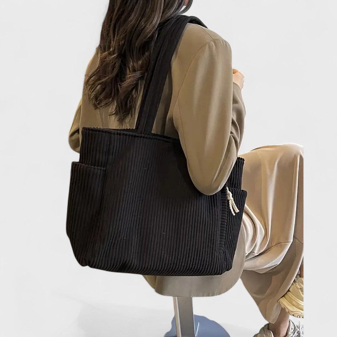 Tilda - Rýhovaná Taška s detaily na Šňůrce