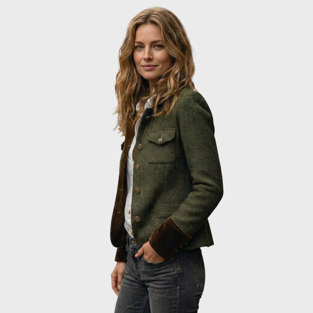 Ema | Vlněné sako s texturou rybí kosti