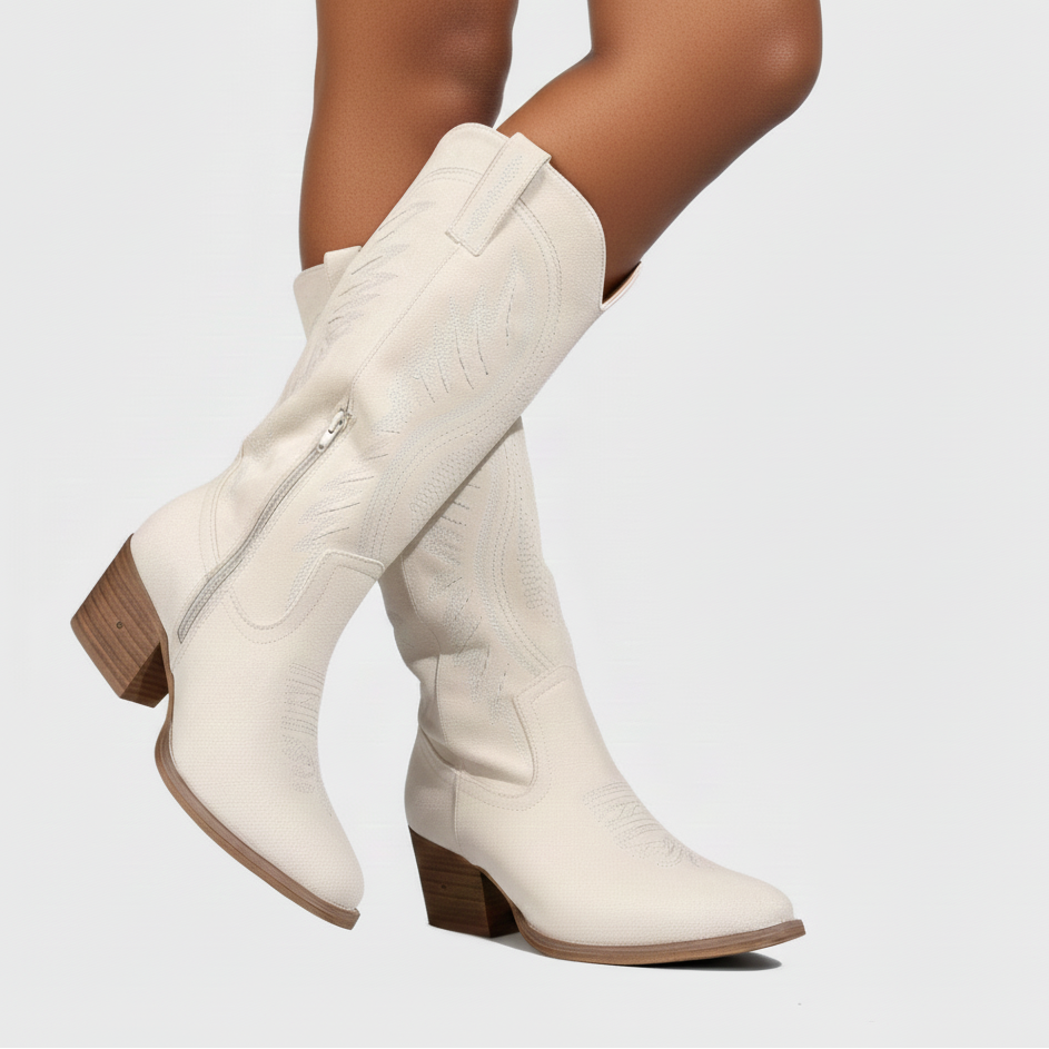 Anna - Stylové vyšívané westernové boty