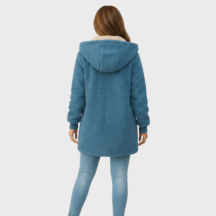 Lisa | Dlouhá plyšová bunda s kapucí