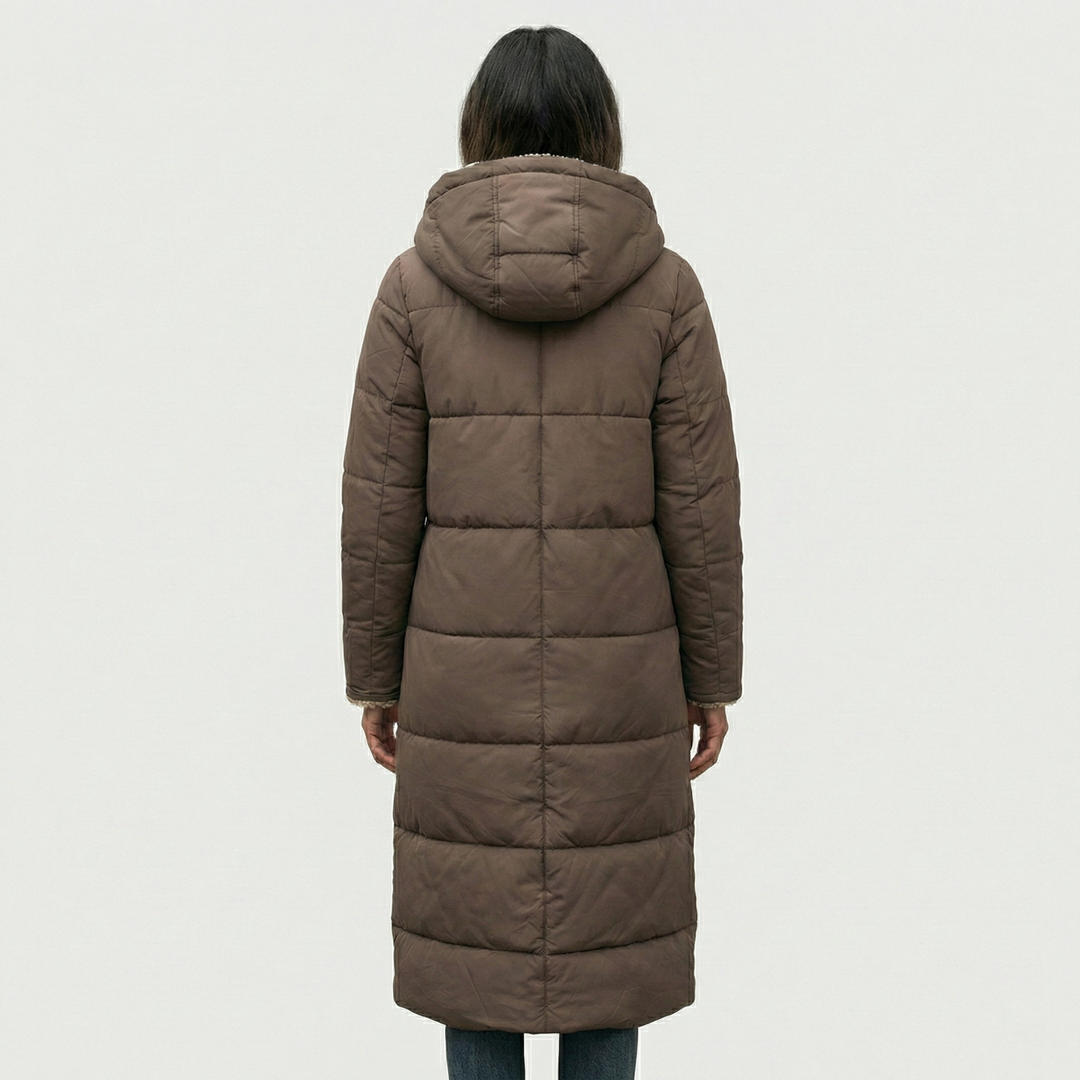 Kora - Hřejivý kabát s kožešinovou podšívkou