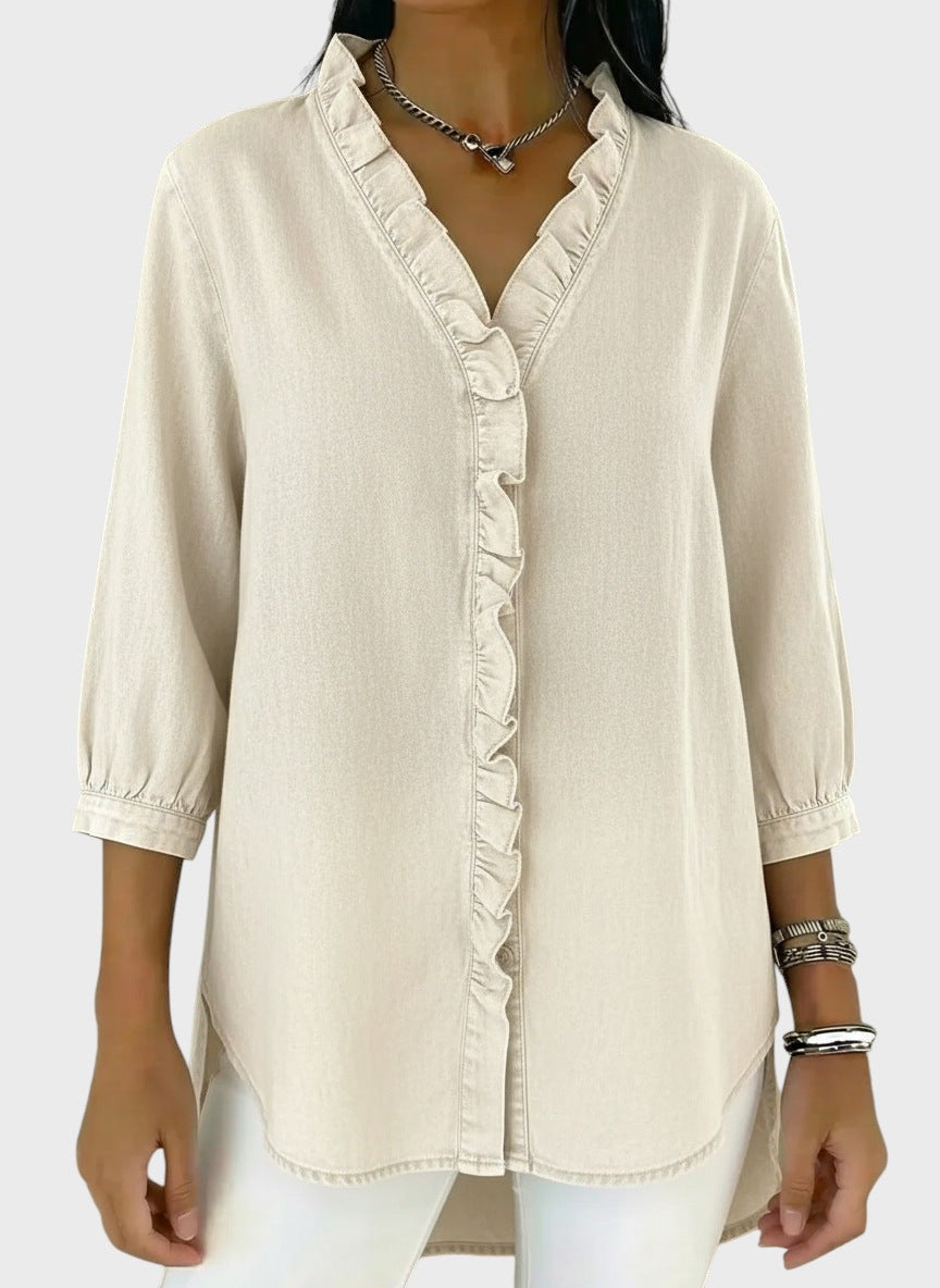 Diana | Džínová tunika s volánky