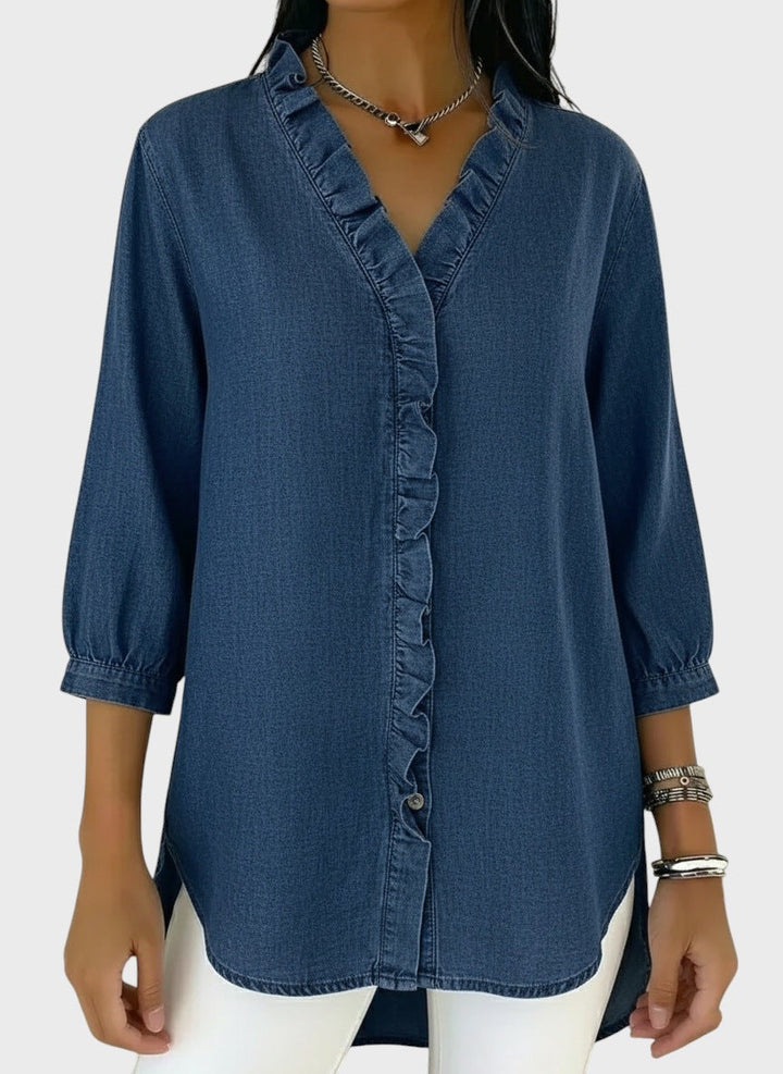 Diana | Džínová tunika s volánky