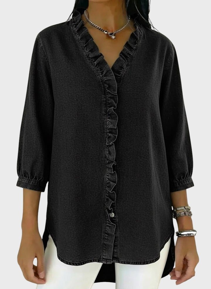 Diana | Džínová tunika s volánky