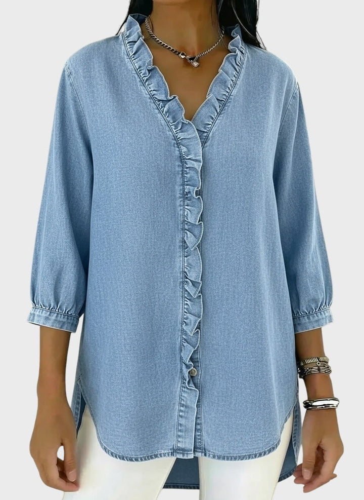 Diana | Džínová tunika s volánky