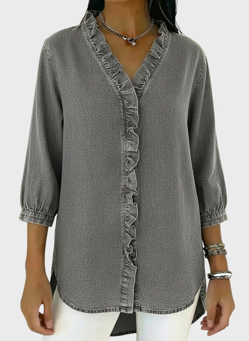 Diana | Džínová tunika s volánky