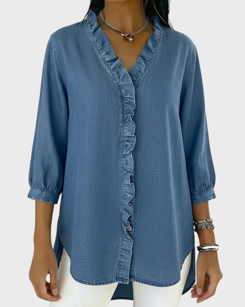 Diana | Džínová tunika s volánky