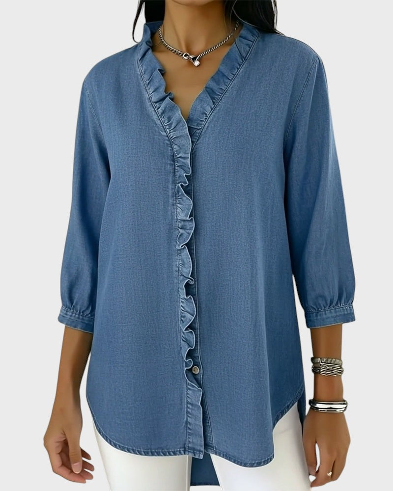 Diana | Džínová tunika s volánky