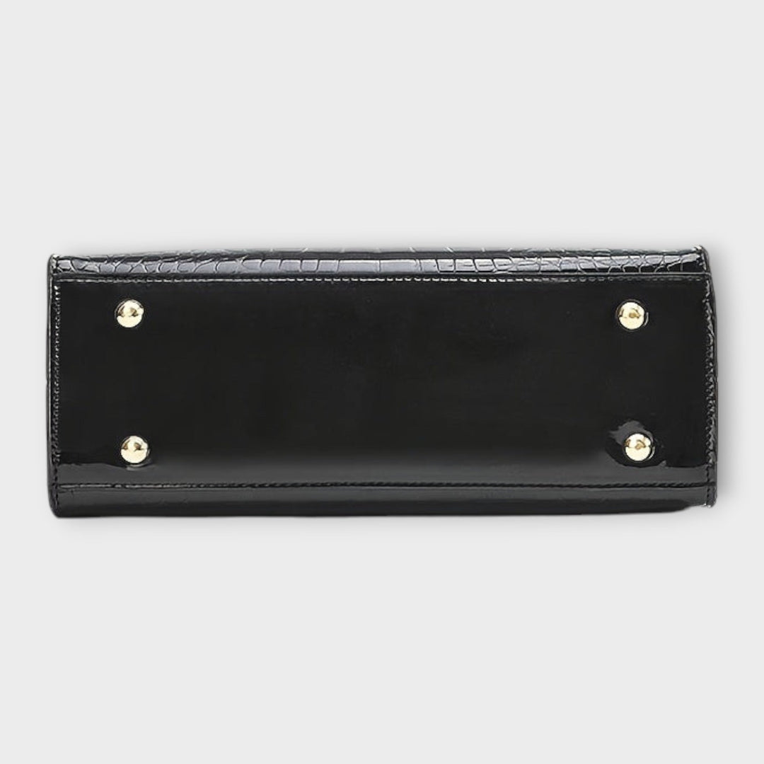 Cécile. - Lesklá kabelka s krokodýlím vzorem