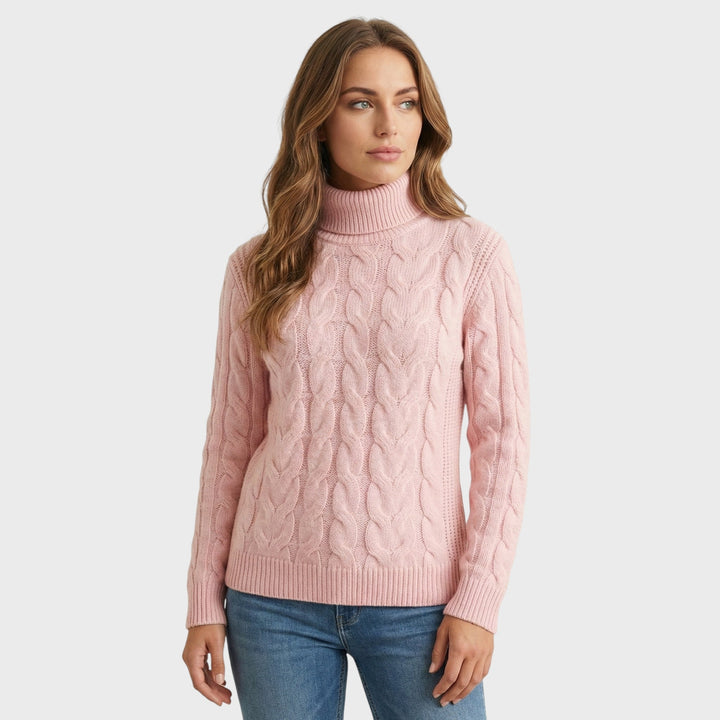 Amelia | Elegantní pletený rolák s copánkovým vzorem