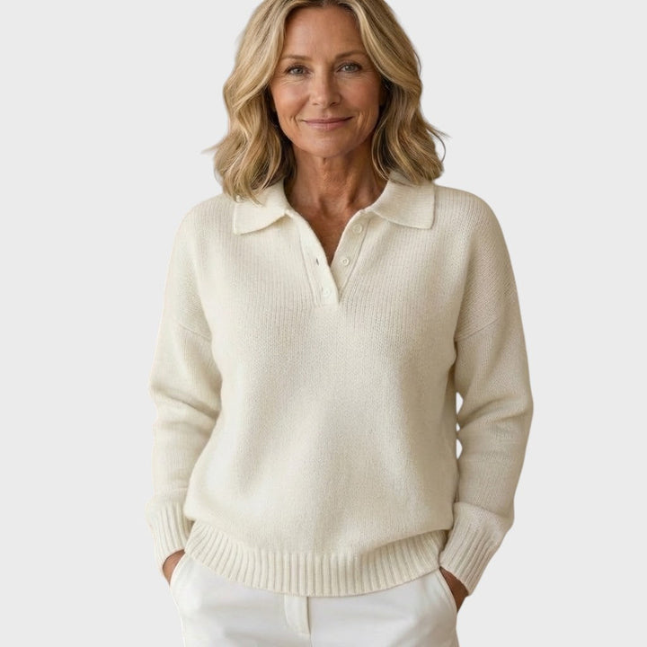 Eliška | Stylový pletený svetr s límečkem