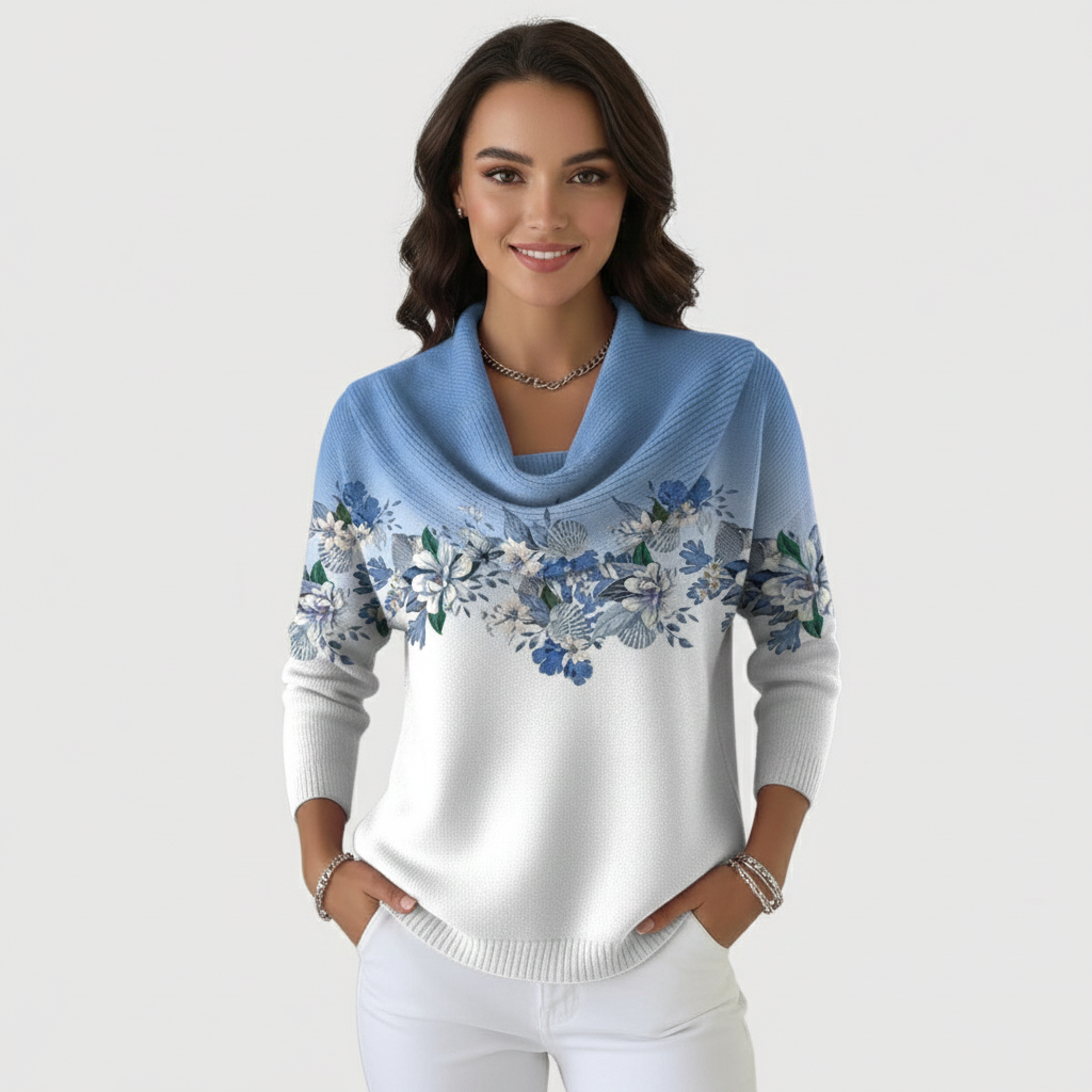 Anežka | Světr s květinovým vzorem a měkkým výstřihem