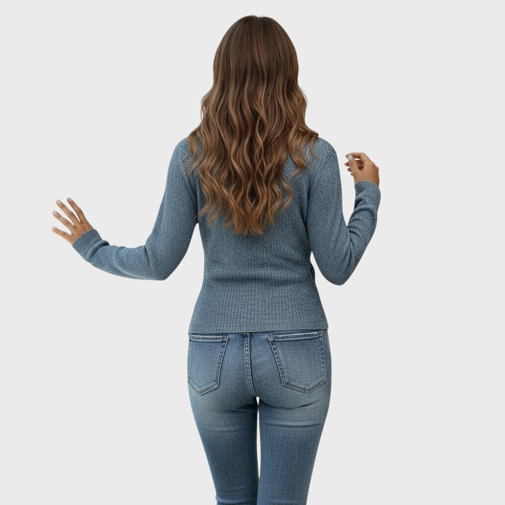 Sofie | Strukturovaný svetr se zavinovacím výstřihem