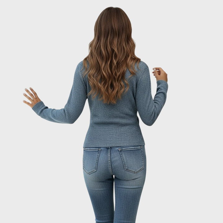 Sofie | Strukturovaný svetr se zavinovacím výstřihem