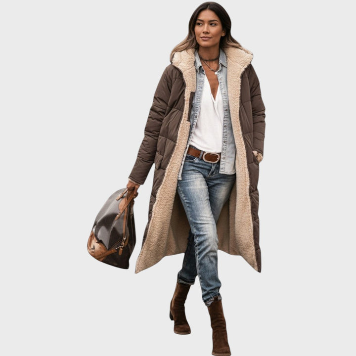 Kora - Hřejivý kabát s kožešinovou podšívkou