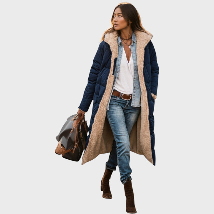 Kora - Hřejivý kabát s kožešinovou podšívkou