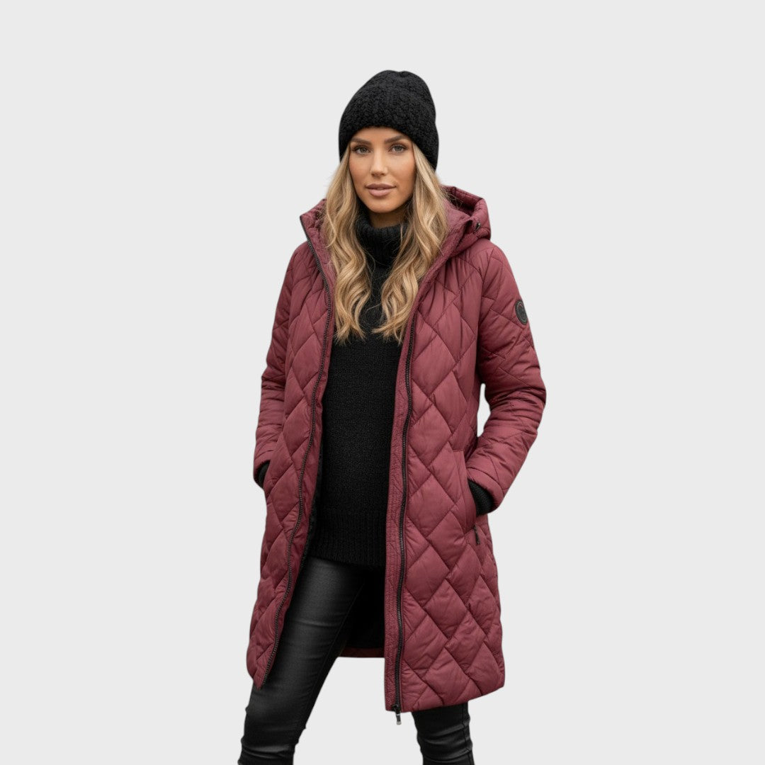 Klára | Elegantní prošívaný kabát s kapucí 