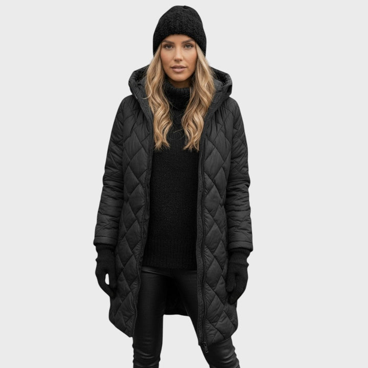 Klára | Elegantní prošívaný kabát s kapucí 