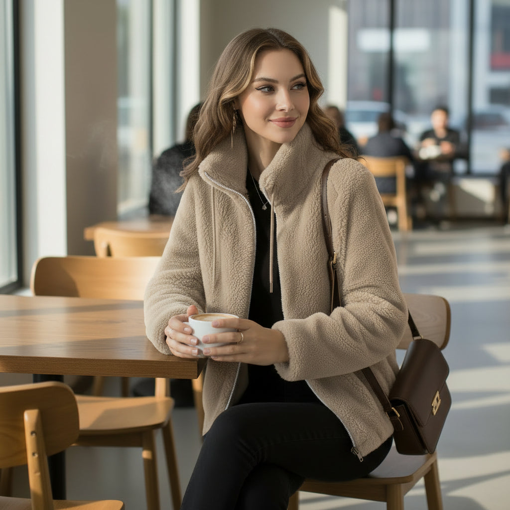 Mila | Luxusní plyšová bunda na zip