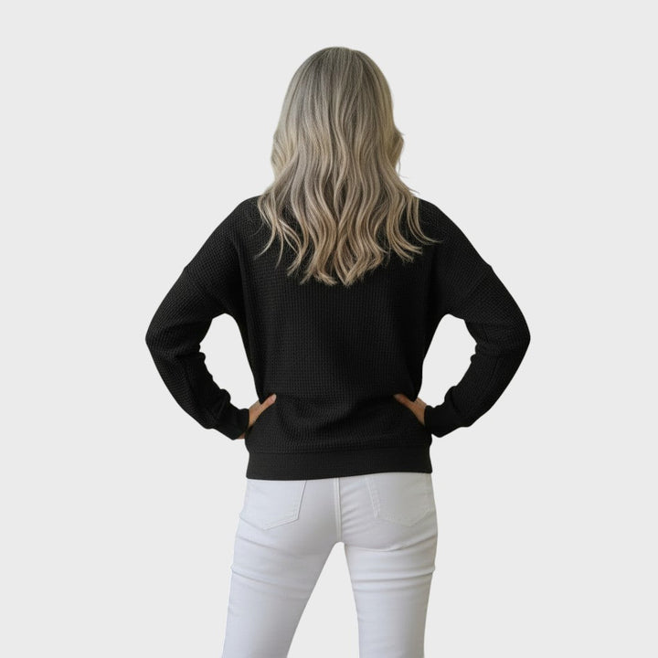 Helle | Vaflový úpletový svetr s knoflíky